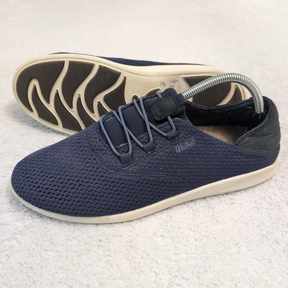 Olukai Alapa Li‎ Dede Shoes Mens Size 9 Slip On Sneakers Navy Blue No Tie Laces